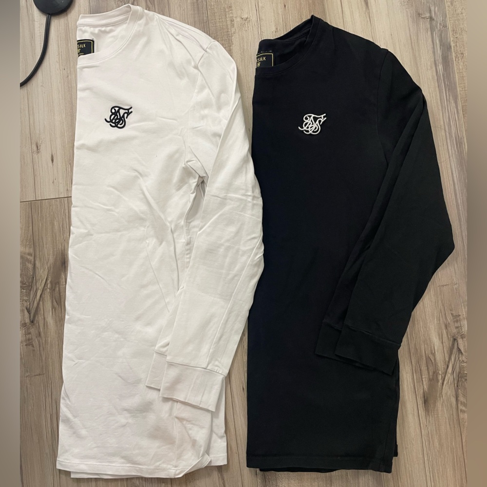 SikSilk Essentials Long Sleeve T-Shirts TWO
